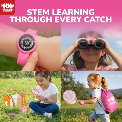Kids Explorer Kit with Bug Catcher for Kids (18 Pcs-pink)