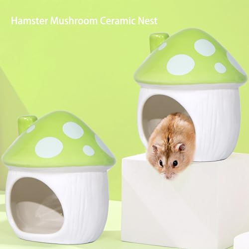 Ceramic Hide Hamster Hideout Small Pets Habitat House Accessories (Green)