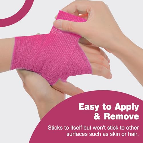 16 Pack Self Adhesive Bandage Wrap Pink (Pink / 2IN - 16Pack)
