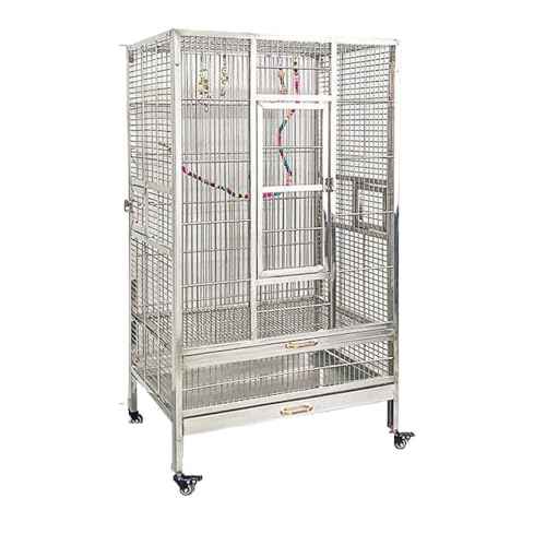 Bird Cage Luxury Time Capsule Parrot Villa Premium Stainless Steel Metal Birdcage for Stylish Feathered Friends Flight Cage