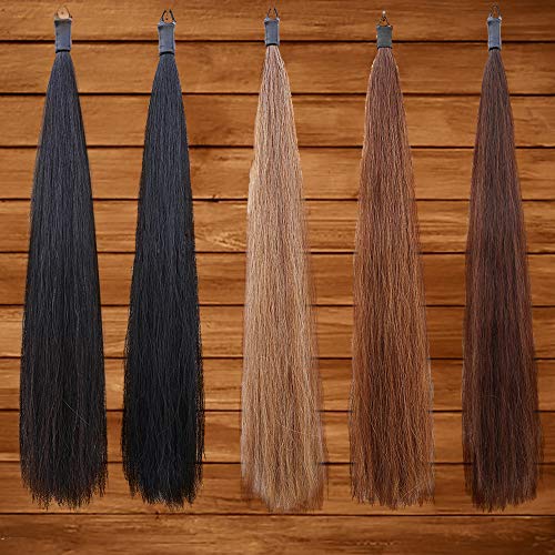 Horse Tail Extensions with Braided Horsehair Loop (1 Pound (34"-36") / Natural Black)