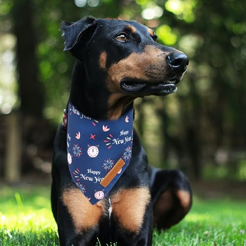 Happy New Year Dog Bandanas 2 Pack (Happy New Year / X-Large)