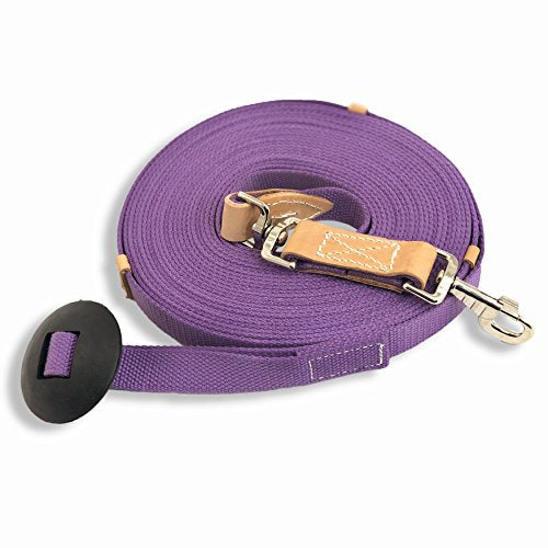 35' Flat Cotton Web Lunge Line with Bolt Snap & Rubber Stop (Lavender / 35')