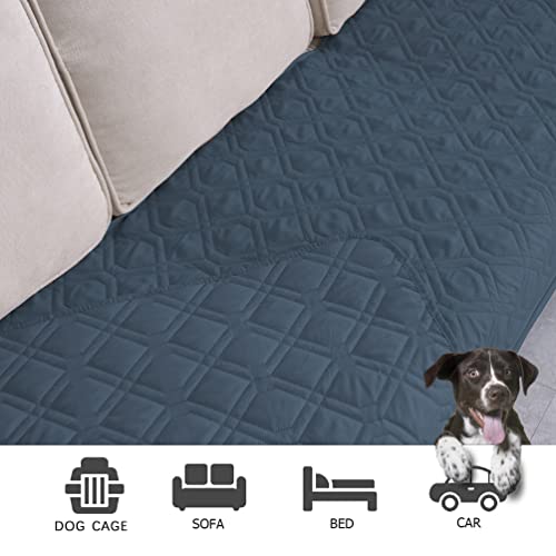 Waterproof Dog Bed Cover Pet Blanket for Furniture Bed Couch Sofa Reversible (40x80 Inch (Pack of 1) / Navyblue)