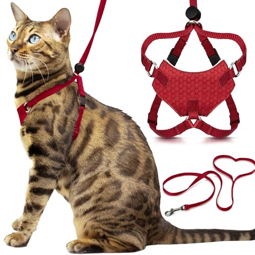 Houdini™ Escape Proof Kitten Harness and Leash (Red / S)