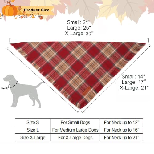 Fall Dog Bandanas with Fringe (X-Large / Rust Brown)