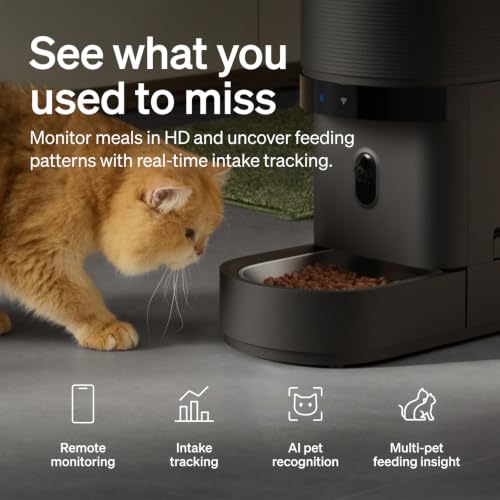 Automatic Cat Feeder with Camera (Black / 5l single bowl)