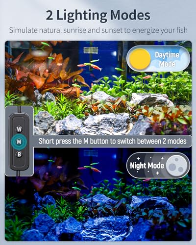 18 W Terrarium Reptile LED Light for 24" to 30" Terrarium Extendable Reptile Tank Light with Full Spectrum Brilliant White Blue Red Lights with Day & Night Modes and Adjustable Brightness (24-30 Inch (18W))