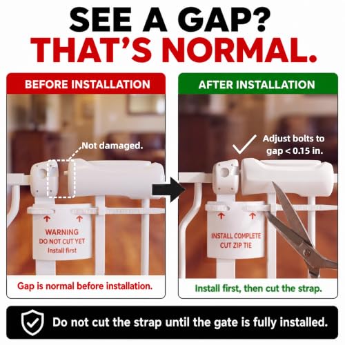71.7 85.82 Inch Extra Wide Baby Gate Walk Through Safety Gate White (White / 71.65"-85.82")