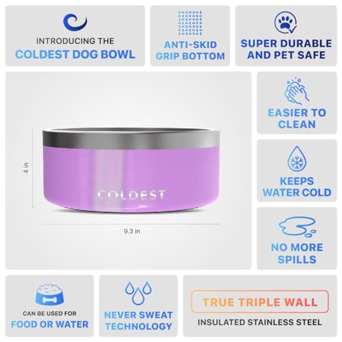 Coldest Dog Bowl (100 oz / Saturns Purple Glitter)
