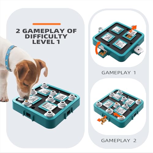 Dog Puzzle Toy Mental Stimulation (Level 3 in 1-Advanced-Mars Green Board)
