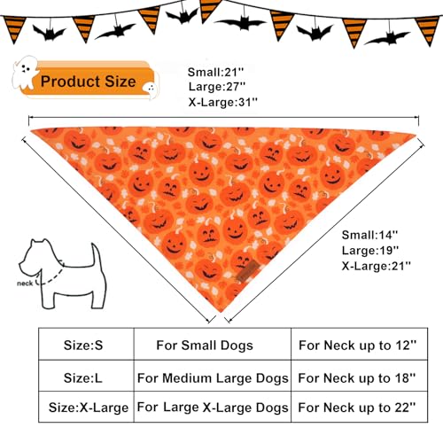 Halloween Dog Bandana (Small / Black & Orange)