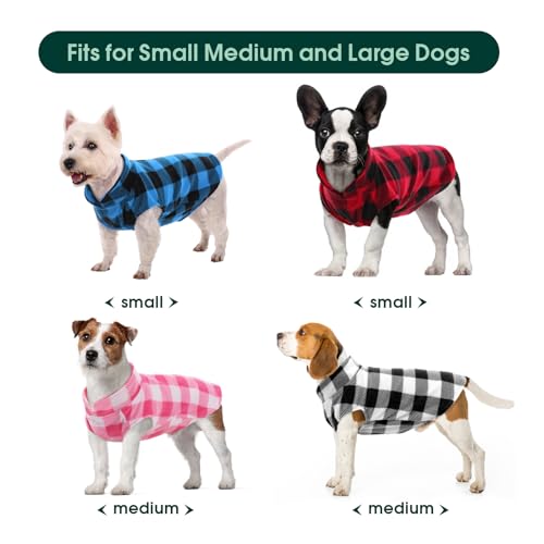 4 Pack Dog Fleece Vest (Zing Colorful Plaid / Large (Chest Girth: 20.9'' ))