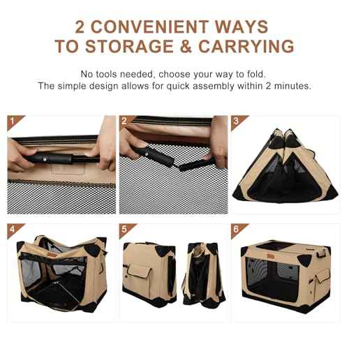 Soft Dog Crate for Medium Dogs (Dark Grey / 30.0"L x 21.0"W x 21.0"H)