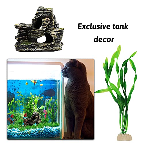 Fish Tank Accessories Aquarium Decorations Rock Plants