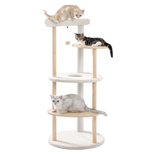 5 Level Beige Cat Tree Tower (Beige / 50 inches)