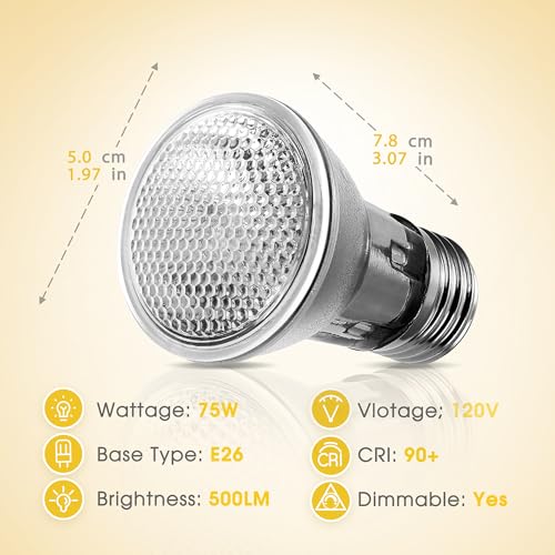 Reptile Heat Bulb (Warm Bulb 75w / 2 Pack)