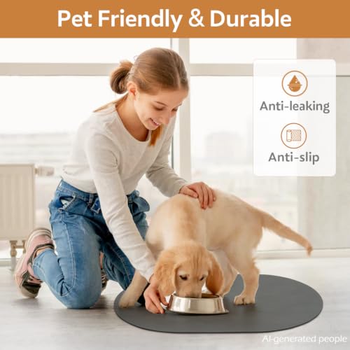 Absorbent Dog Food Mat (Darkgrey / 12"x19")