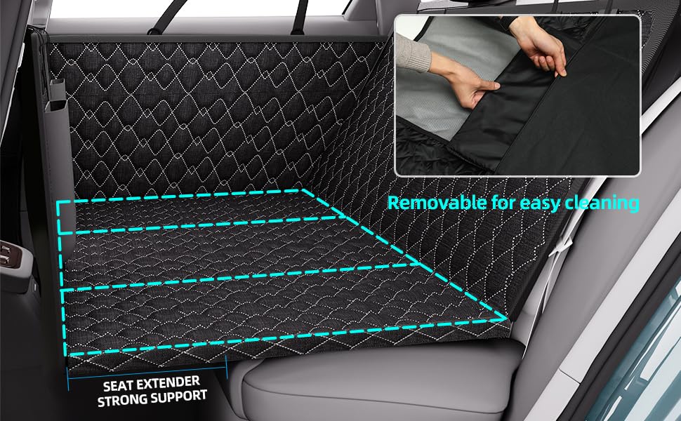 Dog Truck Seat Cover for Back Seat (Fullsizeblack)