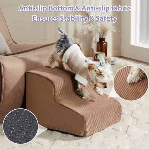 Dog Stairs for High Beds (Fleece Brown)