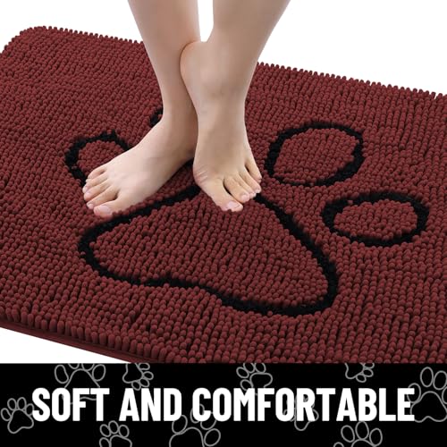 Dog Door Mat for Muddy Paws (30"X20" / Caramel Russet and Black)