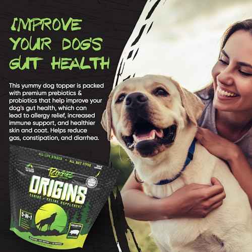 Origins 5-in-1 Dog Supplement - Powdered Food Topper w/Natural Heirloom Pork Protein- Supports Healthy Digestion, Skin, and Coat - Helps Reduce Itching & Joint Inflammation (5 lbs) (5 lb)