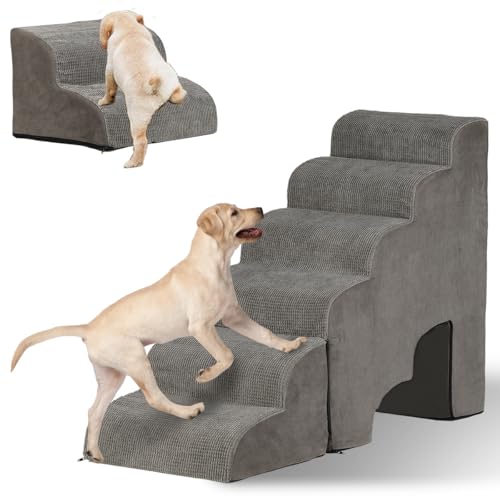 Pet Dog Stairs for Small Dogs for Beds 25 (Grey 28" H)