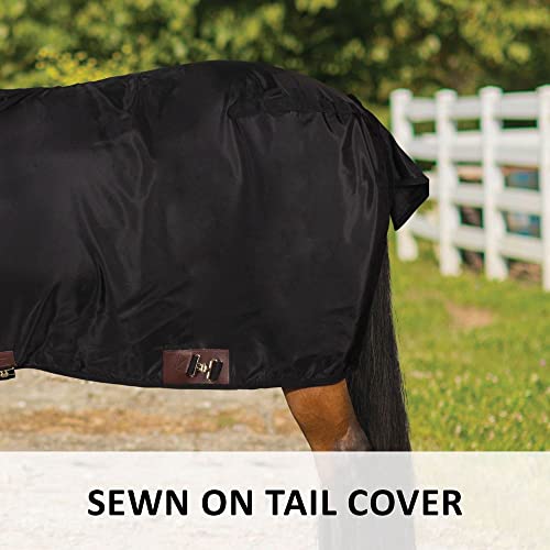 Dura Nylon Horse Stable Sheet (Horse Size 76 / VTEK | Open Front | Legstrap / Black)