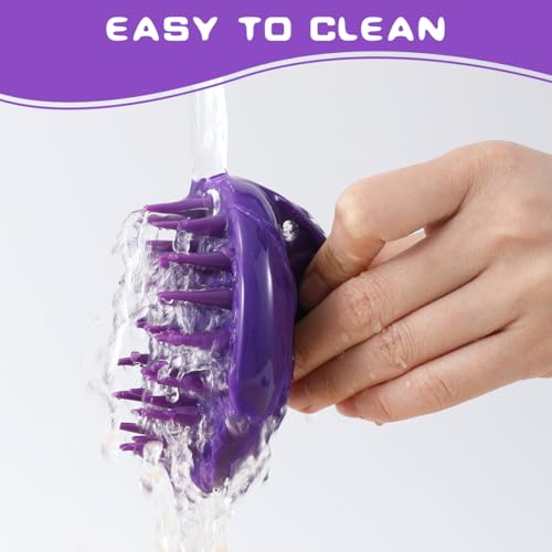 Cat Brush with Soft Rubber Pins (Purple)