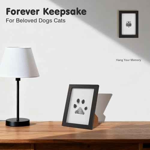 Inkless Paw Print Kit for Dogs (Black Pad,Black Wood Frame / 2-Pack,Medium)