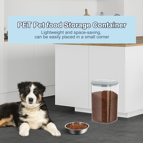 4.2Qt 2Pack Airtight Dog Cat Food Storage Container and Dog Treat Containers BPA (Grey（4.2Qt-2Pack))