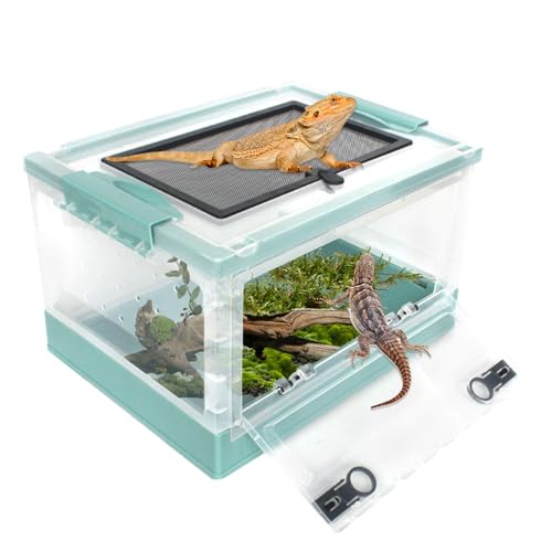 Plastic Reptile Feeding Box with Wheels (【Blue】)