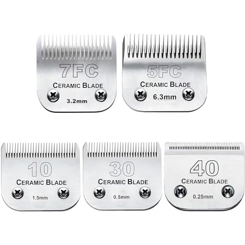 5PCS Dog Grooming Clipper Replacement Blade Compatible with Andis Clipper (7 Skip Tooth /3.2mm)