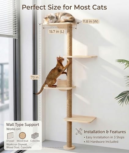 Wall Mounted Cat Tree (wood)