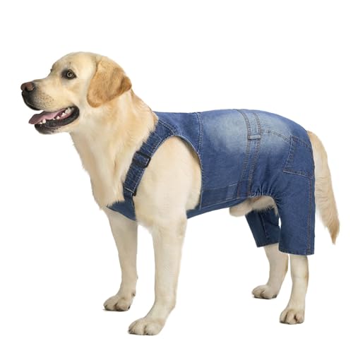 Classic Dog Jeans Overall for Medium Large Dogs (28 / Blue)