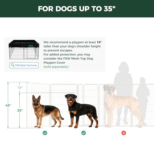 Homeplus Indoor Dog Playpen with Lick Mat (White / 45"H)