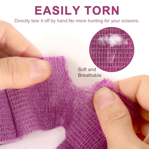 24 Pack Self Adhesive Bandage Wrap (Purple / 2 Inch)