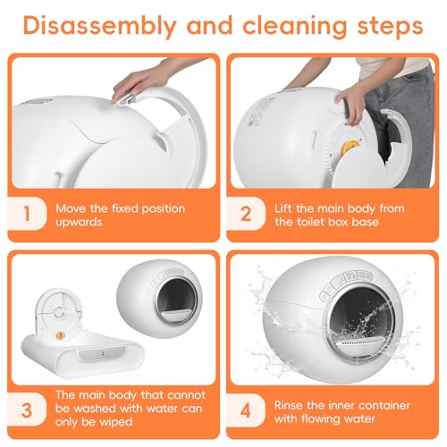 Self Cleaning Cat Litter Box (White / US Plug)