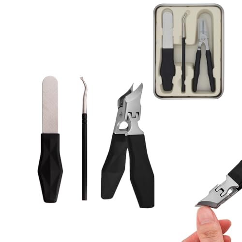 Angled Nail Clippers Black Eagle Beak Oblique Slanted Curved Thick Professional Nail Clippers for Women Adult Men Ingrown (Baroque)
