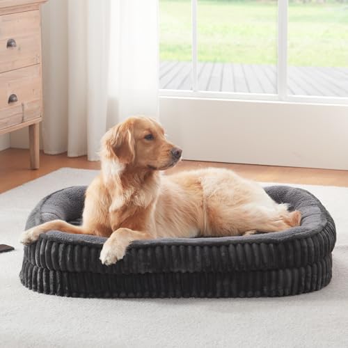 Orthopedic Dog Bed for Large Dogs Breeds (Dark Gray / 41"L x 30"W x 7.5"Th)