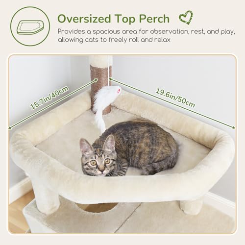 Cat Tree for Large Adult Cats (XL / Beige)