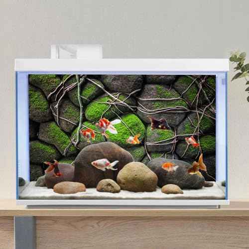 36x20 inches Stone Aquarium Background Rock Fish Tank Background Rocky Terrarium Background Vinyl (36x20in/90x50cm)
