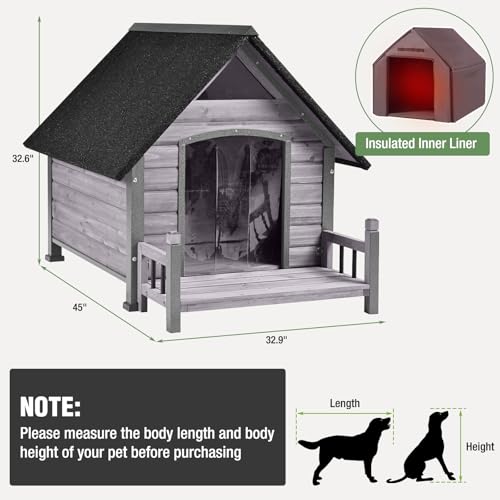 Heated Dog House Outdoor Insulated Weatherproof Dog Kennel with Heater (Heated Dog House)