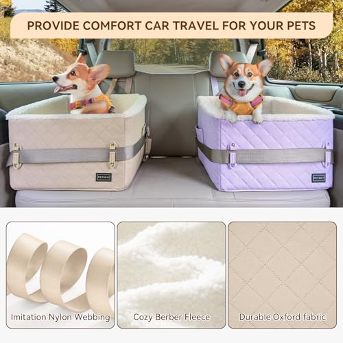 Small Dog Booster Car Seat (Khaki)