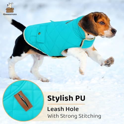 Warm Dog Jacket Cold Weather Puffer Coat Quilting Winter Vest (Medium / Light Blue)