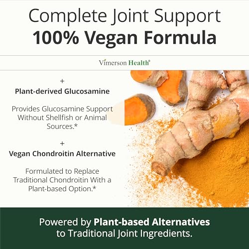 Vegan Glucosamine Chondroitin MSM Joint Supplements for Women & Men 90 Caps
