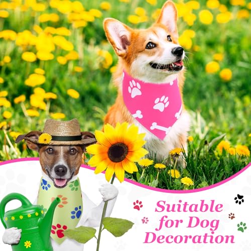 50 Pcs Paw Print Dog Bandanas Bulk (Paw Print / 25.6 x 17.7 x 17.7")