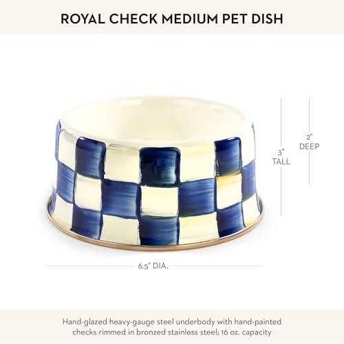 Enamel Pet Dish (Royal Check / Medium)
