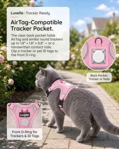 Escape Proof Cat Harness and Leash Set (Pink / M)