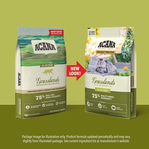 Grain Free Dry Cat Food Grasslands Recipe 4lb Bag (4 Pound (Pack of 1))